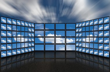 Clouds in the screens. clipart