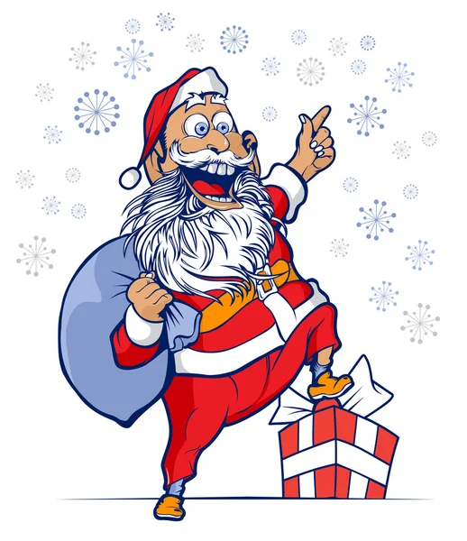 Drôle de père Noël souriant — Image vectorielle