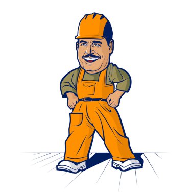 Cartoon builder worker man clipart