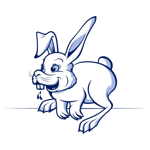 面白い漫画のウサギ — ストックベクタ