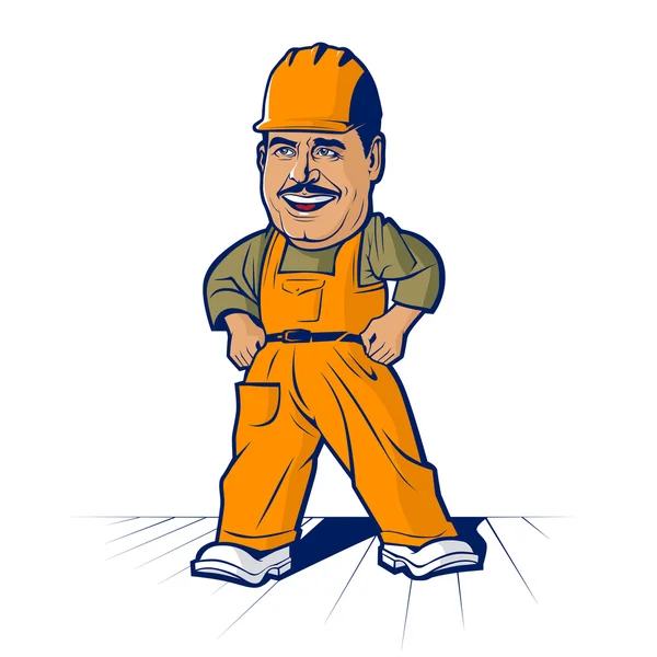 Construtor de desenhos animados trabalhador homem —  Vetores de Stock