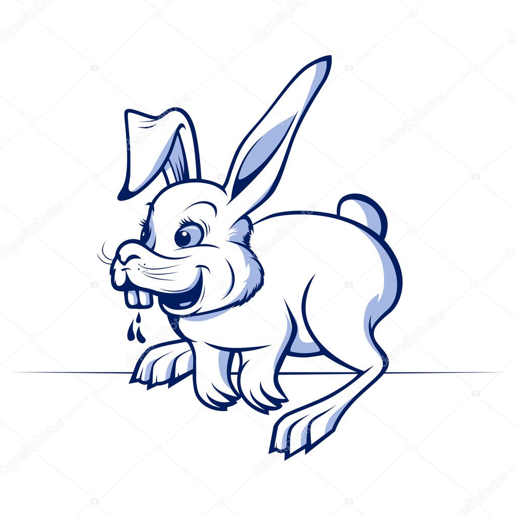 Funny cartoon rabbit