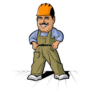 Cartoon builder man clipart