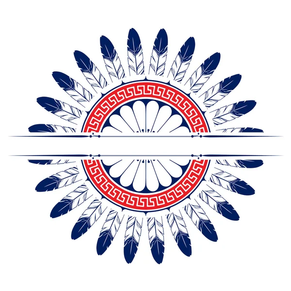 Pluma redondo emblema de fondo — Archivo Imágenes Vectoriales
