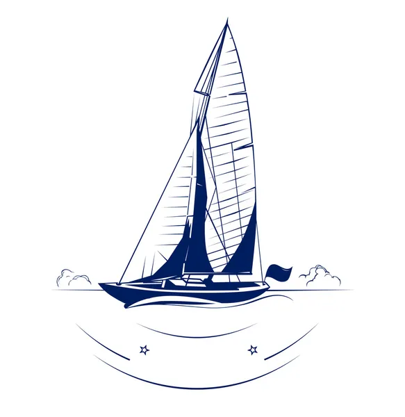 Speed yacht icon — Stock Vector