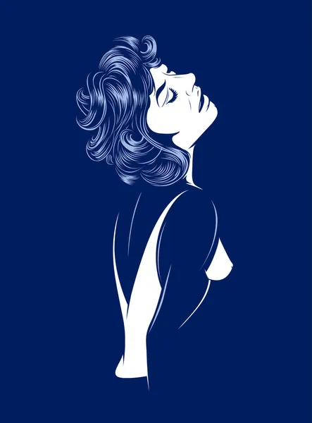 Sexy glamour women silhouette — Stock Vector