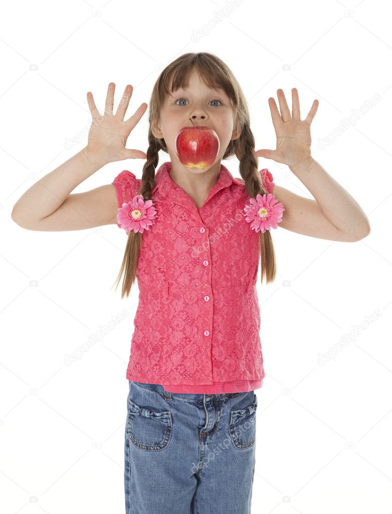 Little Girl with Apple