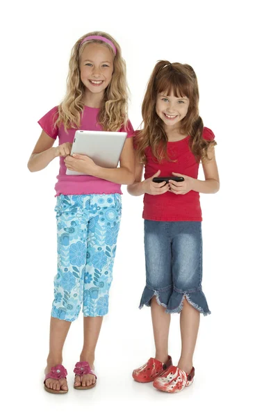 Two Children With Gadgets — Stock Photo, Image