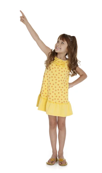 Cute Little Girl Pointing — Stock Photo, Image