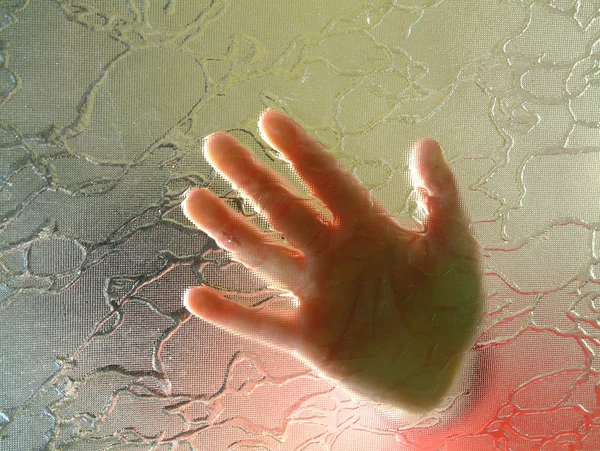 stock image Hand on a glass