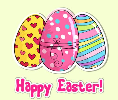 Cute Easter eggs illustration clipart