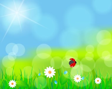 Beautiful green spring meadow clipart