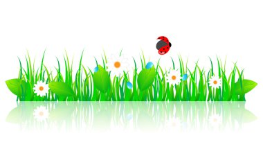 Beautiful green spring illustration clipart