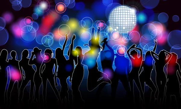 Silhouettes de fête colorées — Image vectorielle