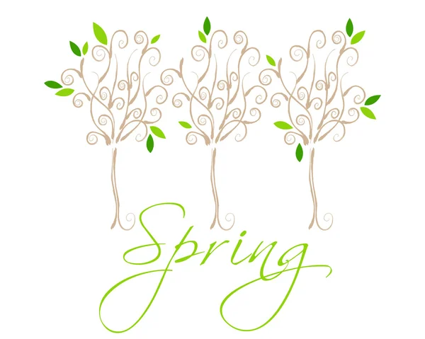 美しい春花樹木イラスト — ストックベクタ