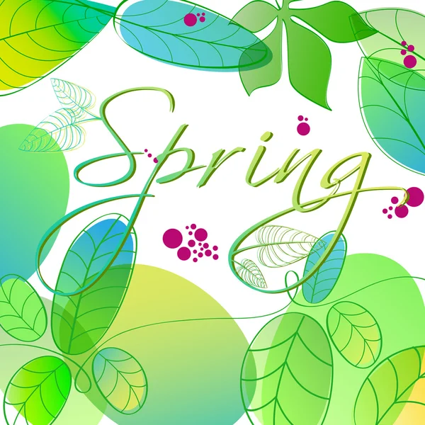 Hermosas hojas de primavera — Archivo Imágenes Vectoriales