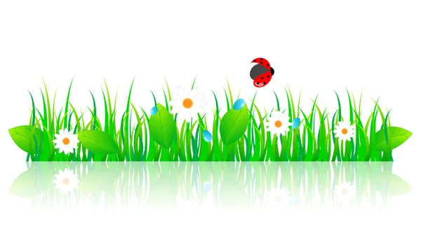 Bella illustrazione verde primavera — Vettoriale Stock