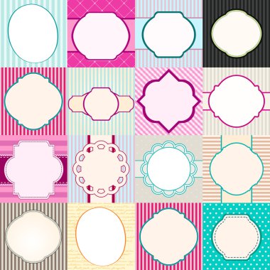 Cute cards and labels clipart