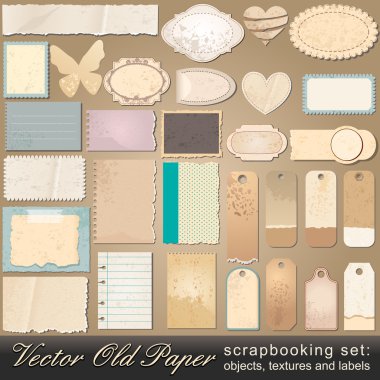 Scrapbooking set of old paper objects clipart
