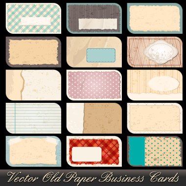 Set of old business card illustrations clipart