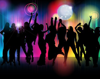 Crowd of party illustration clipart