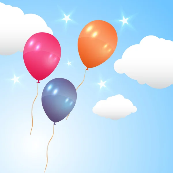 Balões voando no ar —  Vetores de Stock