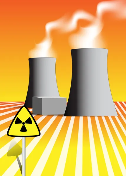 Ілюстрація атомної електростанції — стоковий вектор