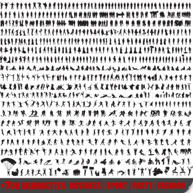 Set of 700 very detailed silhouettes clipart
