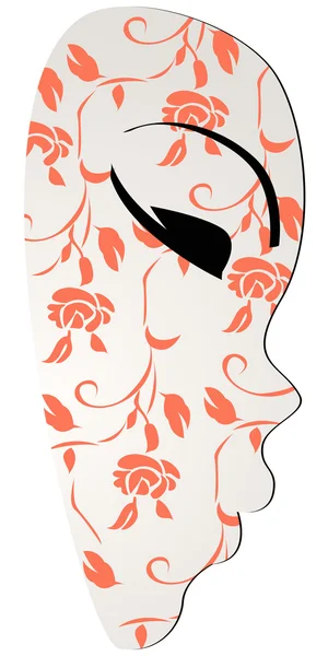 Όμορφη floral Αποκριάτικη μάσκα — Διανυσματικό Αρχείο