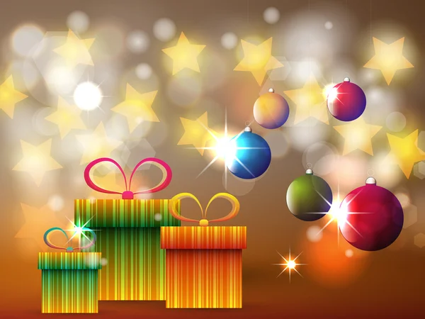 Красивые блестящие рождественские подарочные коробки — стоковый вектор