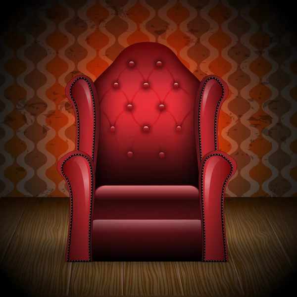 部屋のヴィンテージの肘掛け椅子のイラスト — ストックベクタ
