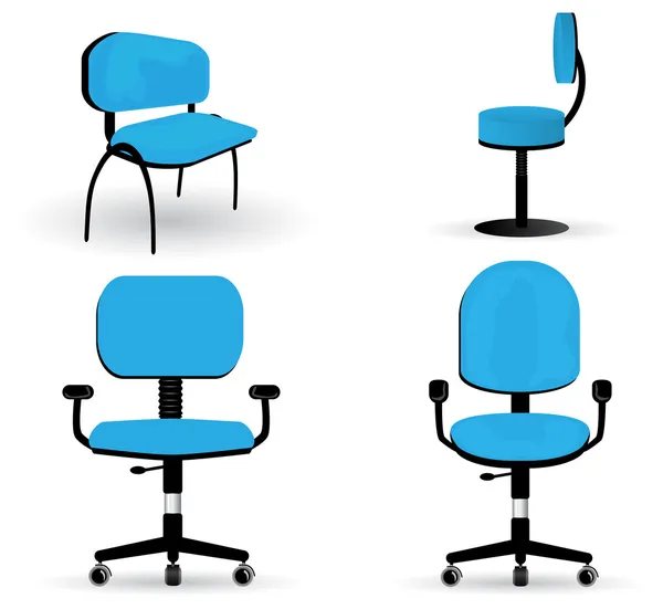 Conjunto de ilustraciones de silla de oficina — Vector de stock