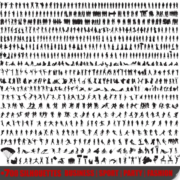 Set of 700 very detailed silhouettes Stock Vector