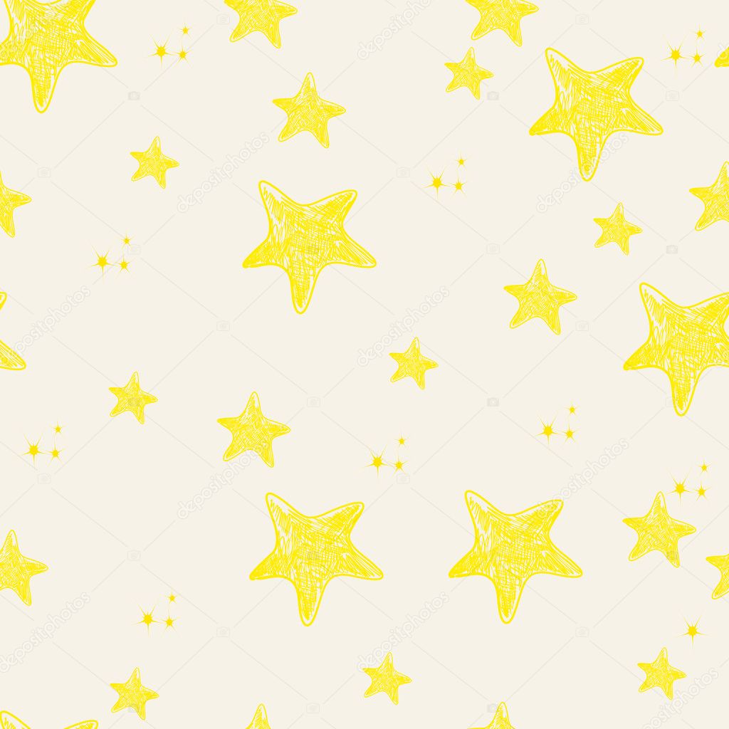 Seamless cute stars background illustration