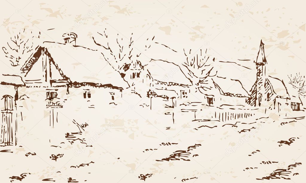 Retro winter village