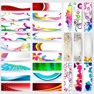 Set of modern, detailed web banners clipart