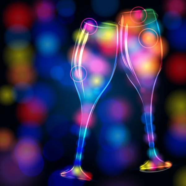Des verres à champagne élégants et scintillants — Image vectorielle