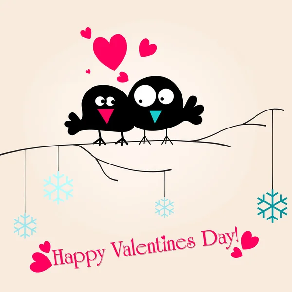 Cute and funny birds in love Stock Illustration