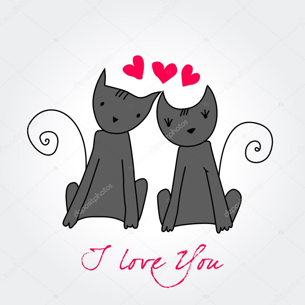 Cute cats in love
