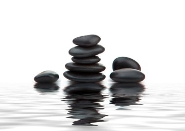 Zen stones. Black massage stones stacked, clipart