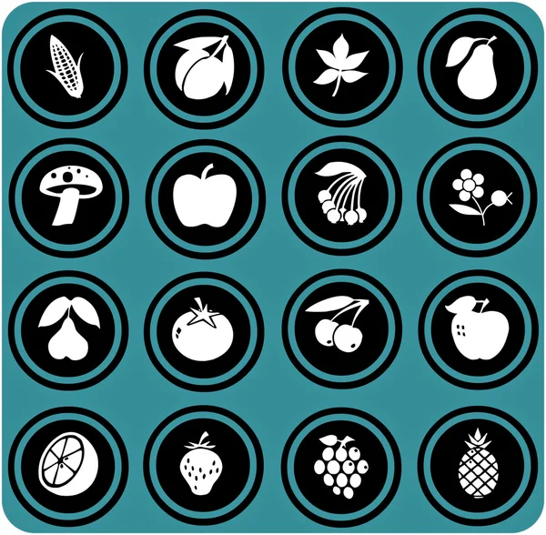 Nastavit ovoce a zeleniny. plody ikony. — Stock fotografie