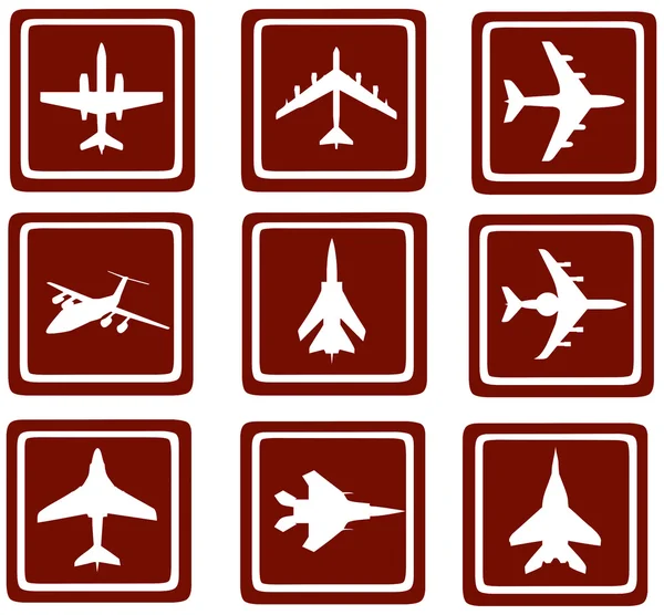 Иконки самолётов — стоковое фото