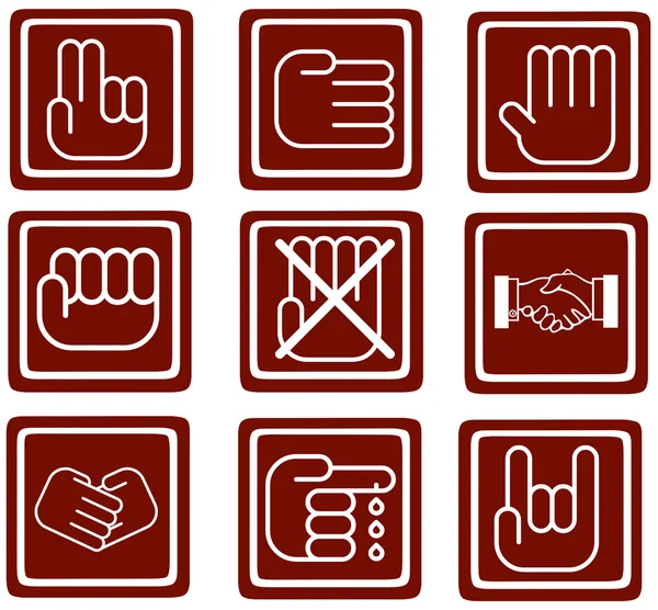 Um jogo de ícones de mãos — Fotografia de Stock