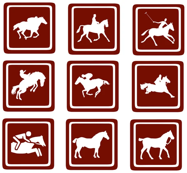 stock image Horse riders silhouettes. Horse icons.