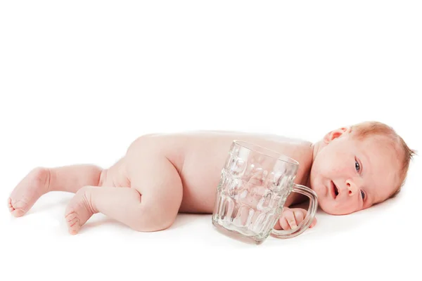 Retrato de un bebé adorable. hermoso bebé niño en fondo blanco — Foto de Stock