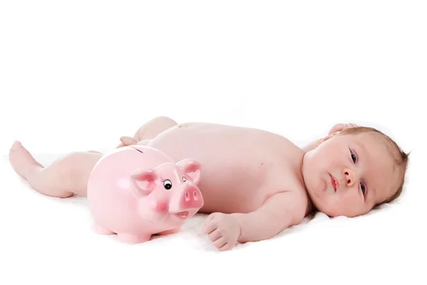 Portrait of adorable baby. beautiful baby boy on white backgroun — Stock Photo, Image