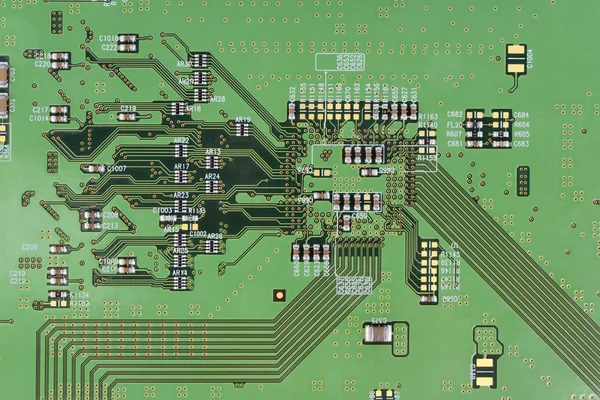 Moderne afgedrukt-circuit bord macro achtergrond — Stockfoto