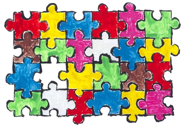 stock image Painted puzzles abstract concept