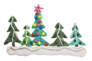 Border from Christmas fir trees clipart