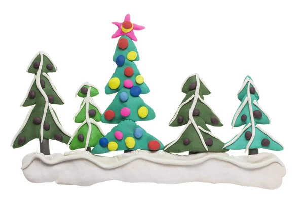 Grens van fir kerstbomen — Stockfoto